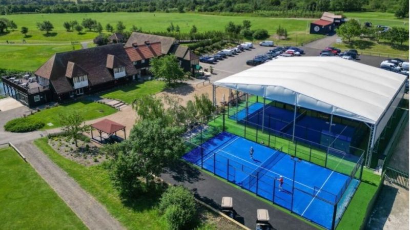 outdoor padel court with canopy